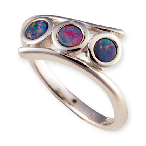 * 1 STARLIGHT PRISM STERLING SILVER OPAL RING