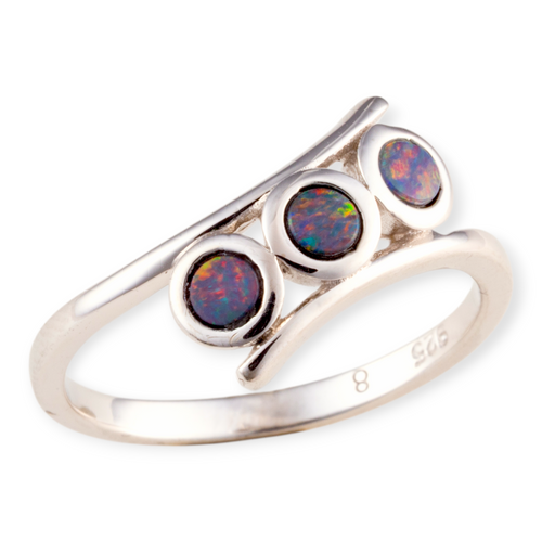 * 1 AURORA CELESTIALDREAM STERLING SILVER OPAL RING