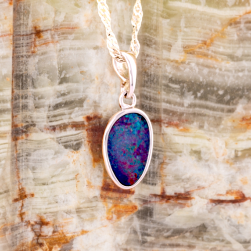 * 1 SPELLBOUND PRISM GLADE STERLING SILVER OPAL PENDANT