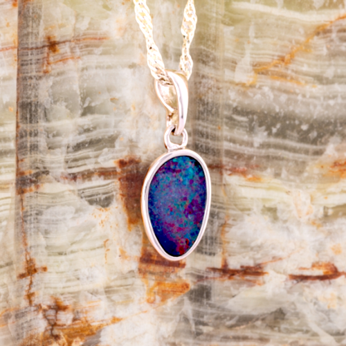* 1 SPELLBOUND PRISM GLADE STERLING SILVER OPAL PENDANT