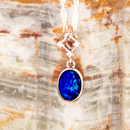* 1 RAINBOW AETHERFLAME STERLING SILVER OPAL PENDANT