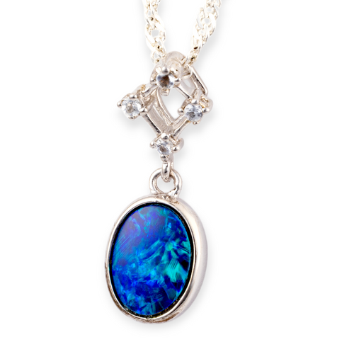 * 1 RAINBOW AETHERFLAME STERLING SILVER OPAL PENDANT