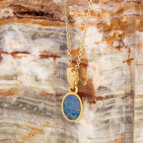 * 1 SPECTRAL STARFALL 18kt GOLD PLATED  OPAL PENDANT