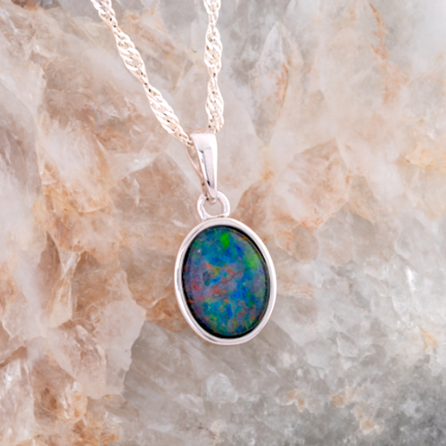 * 1 FAERIE RAINLIGHT SPELL STERLING SILVER OPAL PENDANT