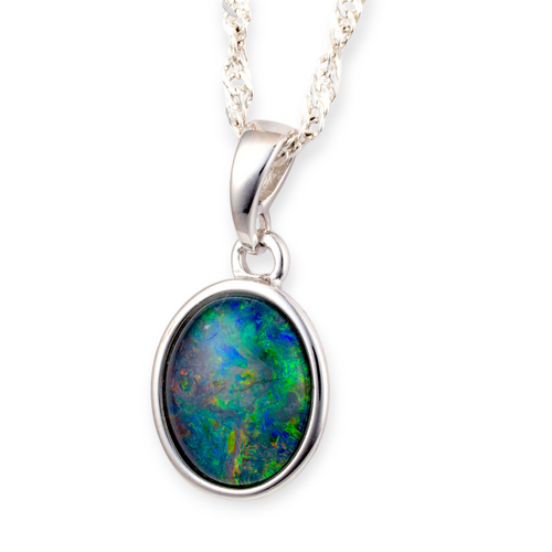 * 1 FAERIE RAINLIGHT SPELL STERLING SILVER OPAL PENDANT