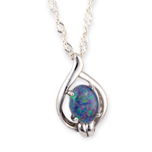 * 1 CELESTIAL COLORSONG STERLING SILVER OPAL PENDANT