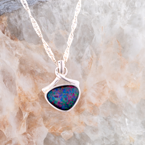 * 1 CELESTIAL RAINVEIL STERLING SILVER OPAL PENDANT