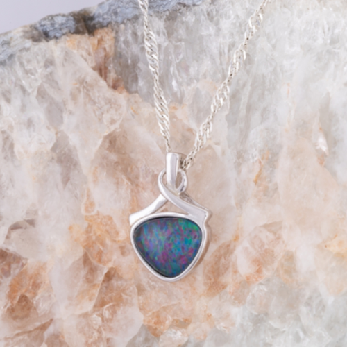 * 1 CELESTIAL RAINVEIL STERLING SILVER OPAL PENDANT