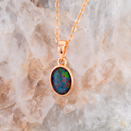 * 1 CELESTIAL PRISMWHISPER KT GOLD PLATED STERLING SILVER OPAL PENDANT