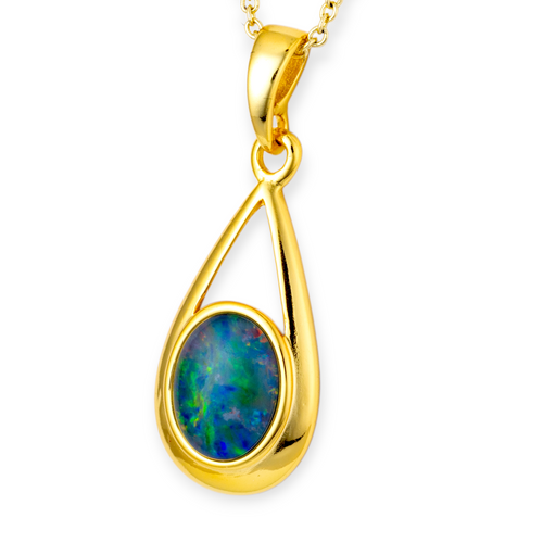 * 1 AURORA STARWHISPER STERLING SILVER OPAL PENDANT