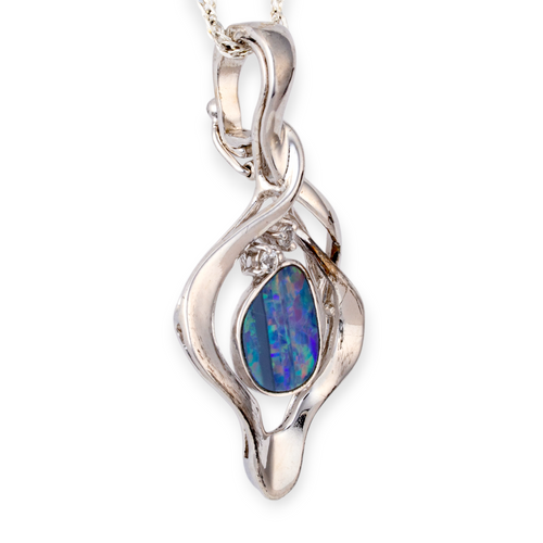 * 1 AURORA EVERSONG STERLING SILVER OPAL PENDANT