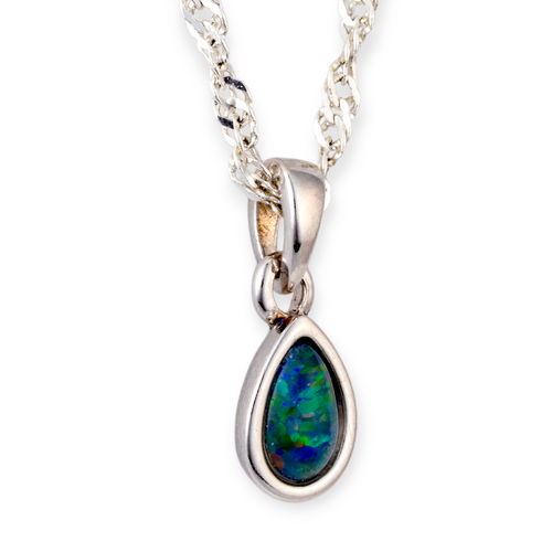 * 1 CELESTIAL RAINFALL STERLING SILVER OPAL PENDANT