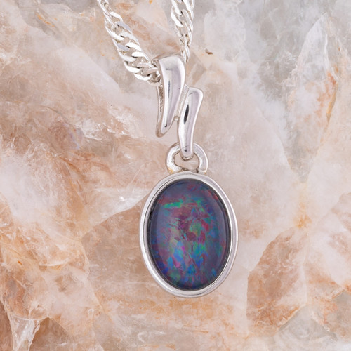 * 1 MYTHIC EVERGLOW STERLING SILVER OPAL PENDANT
