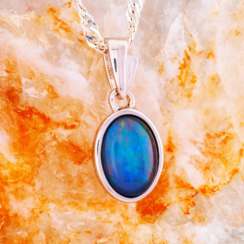 * 1 CELESTIAL PRISMEMBER STERLING SILVER OPAL PENDANT