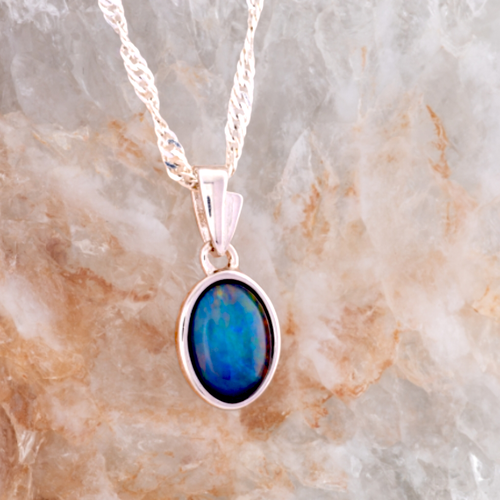 * 1 CELESTIAL PRISMEMBER STERLING SILVER OPAL PENDANT