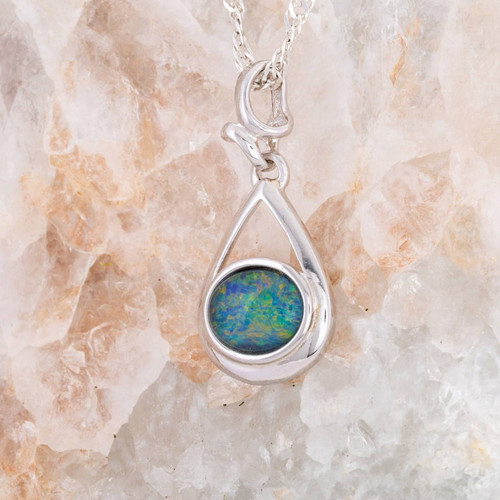 * 1 MYTHIC AURORASHARD STERLING SILVER OPAL PENDANT