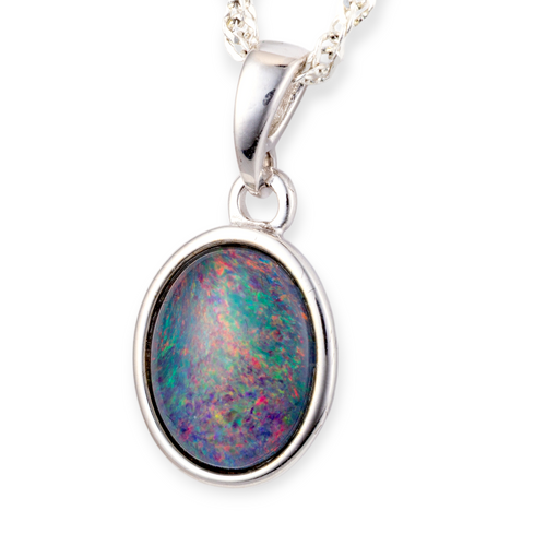 * 1 MYTHIC COLORSONG STERLING SILVER OPAL PENDANT