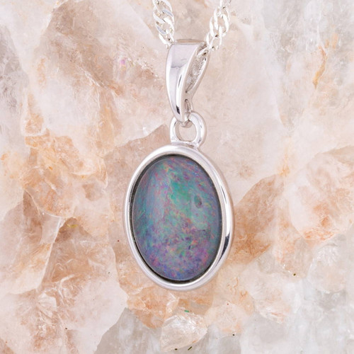 * 1 MYTHIC COLORSONG STERLING SILVER OPAL PENDANT