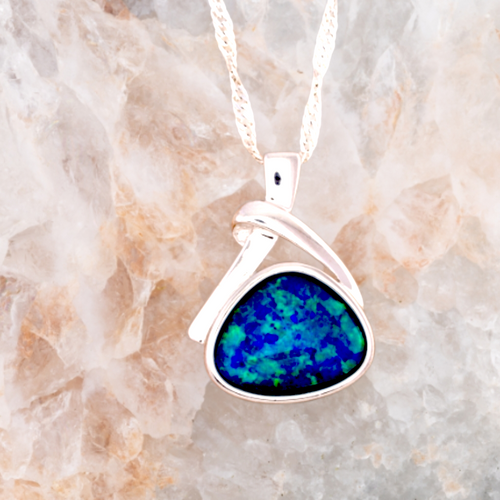 * 1 CELESTIAL LUMINAFLOW STERLING SILVER OPAL PENDANT