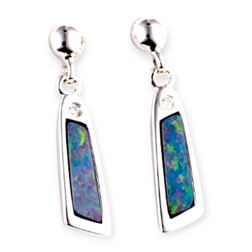 ENCHANTED RAINBOW VEIL STERLING SILVER OPAL EARRINGS