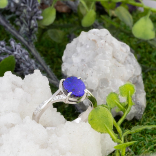 * 1 PURPLE REIGN SOLID BOULDER OPAL RING