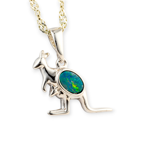 * 1 COSMIC CHERRY BLOSSOM DUO WHITE OPAL 18KT GOLD PLATED DROP PENDANT
