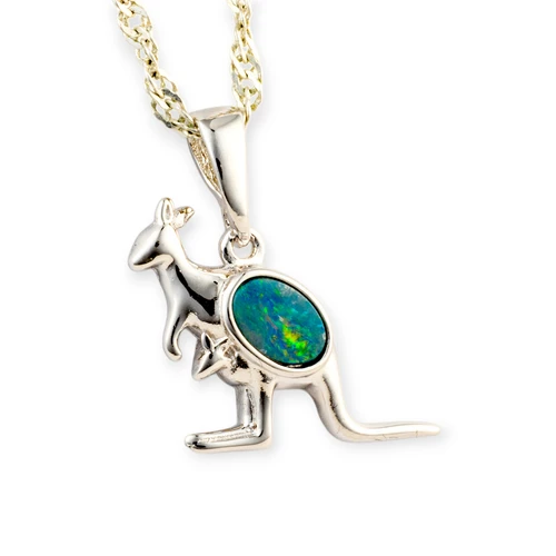 * 1 COSMIC CHERRY BLOSSOM DUO WHITE OPAL 18KT GOLD PLATED DROP PENDANT