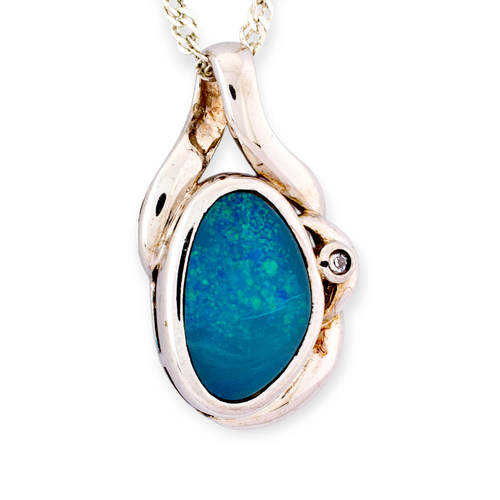 * 1 ASTRAL TIDAL LIGHT STERLING SILVER OPAL PENDANT