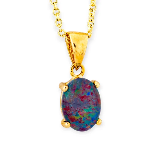 * 1 CELESTIAL STARLIGHT 14KT GOLD OPAL PENDANT