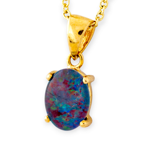 * 1 CELESTIAL STARLIGHT 14KT GOLD OPAL PENDANT