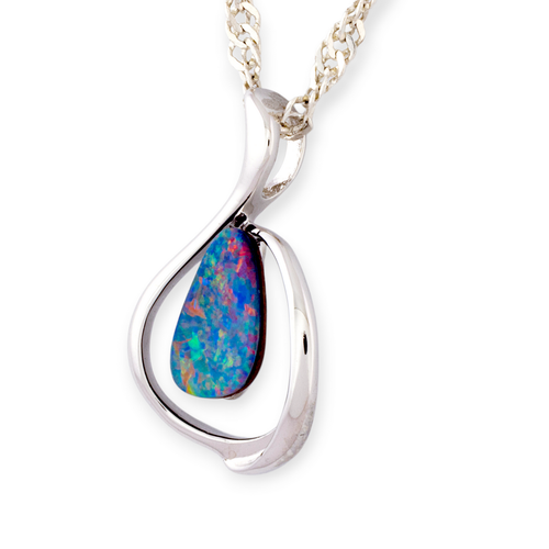 * 1 ASTRAL KISS 14KT WHITE GOLD OPAL CHARM