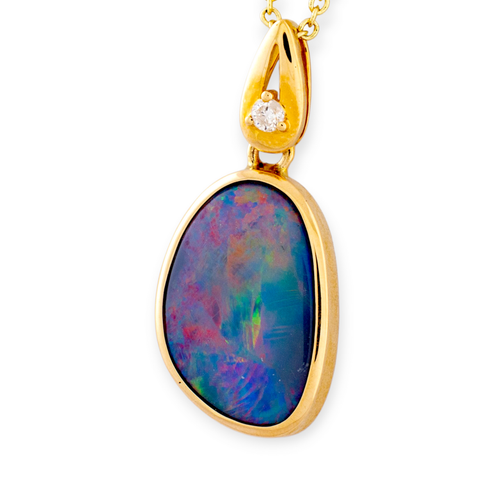 * 1 ASTRAL LIGHTBEAM D14KT YELLOW GOLD OPAL NECKLACE