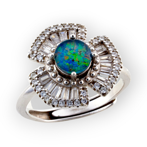 * ASTRAL TIDAL MOTION STERLING SILVER OPAL RING