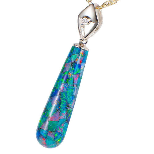 Australian Opal Necklace 925 Sterling Silver