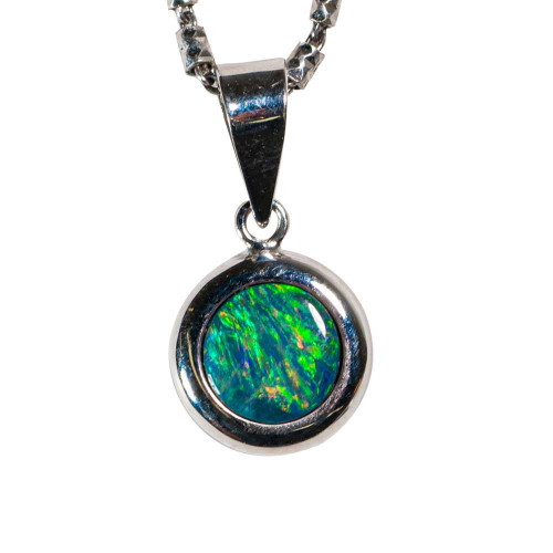 DELIGHT ROYAL 14kt WHITE GOLD AUSTRALIAN OPAL NECKLACE