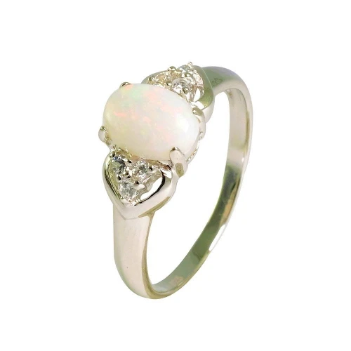 White Opal Ring