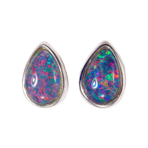 MAGIC MOUNTAIN STERLING SILVER AUSTRALIAN OPAL STUD EARRINGS