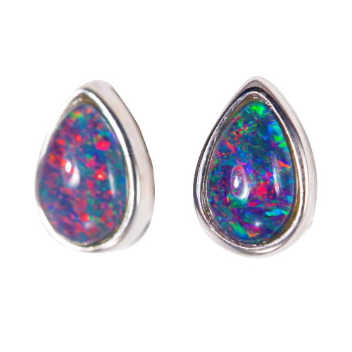 MAGIC MOUNTAIN STERLING SILVER AUSTRALIAN OPAL STUD EARRINGS