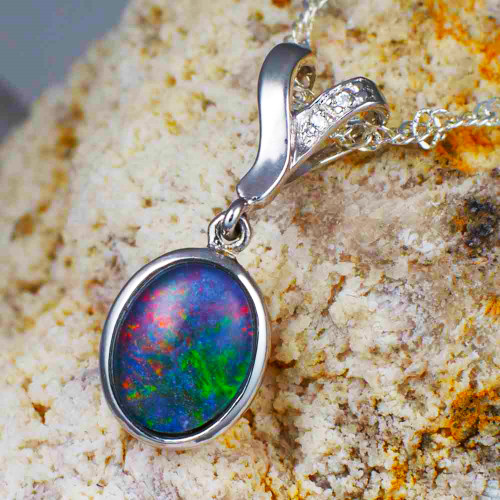 JUPITER SURPRISE STERLING SILVER AUSTRALIAN OPAL NECKLACE