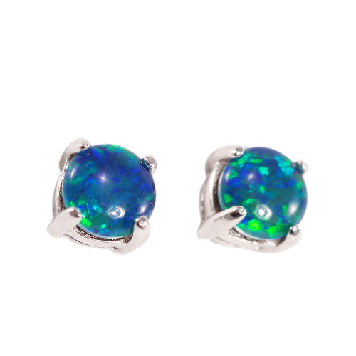 BRILLIANT MAGESTY FLASH STERLING SILVER AUSTRALIAN OPAL EARRINGS