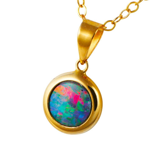 TIME CAPSULE 14KT GOLD AUSTRALIAN OPAL NECKLACE