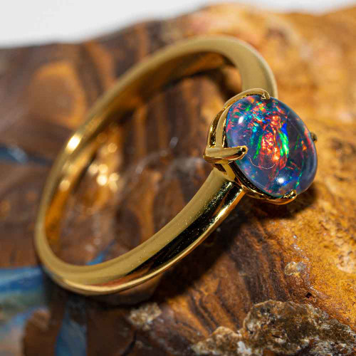APOLLO GOLD PLATED AUSTRALIAN OPAL RING