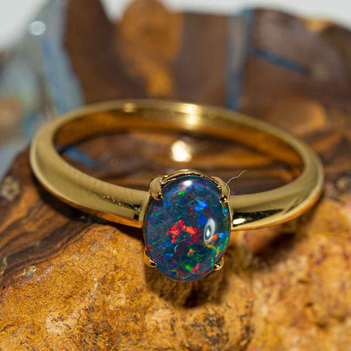 1 NOVA BLAST GOLD PLATED AUSTRALIAN OPAL RING