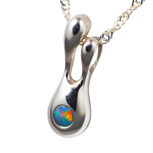 COSMIC OPULENCE STERLING SILVER AUSTRALIAN OPAL NECKLACE