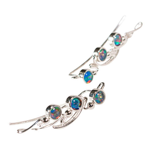 RAINBOW FAIRY STERLING SILVER AUSTRALIAN OPAL EARRINGS