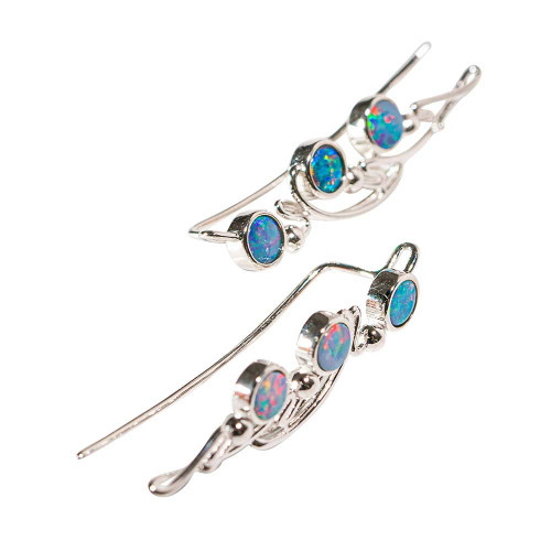 JETSETTER STERLING SILVER AUSTRALIAN OPAL EARRINGS