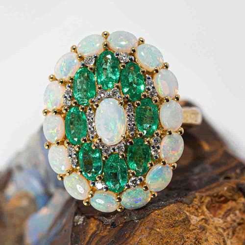 Opal Engagement Rings - Opal Diamond Ring | Australian Opal Direct