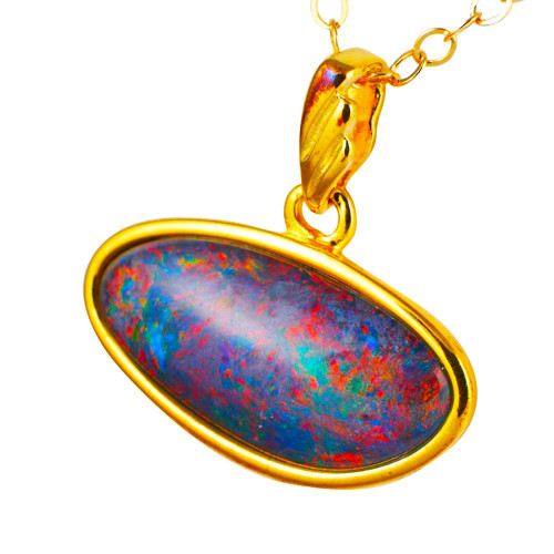 BUENOS AIRES 18KT GOLD PLATED AUSTRALIAN OPAL NECKLACE