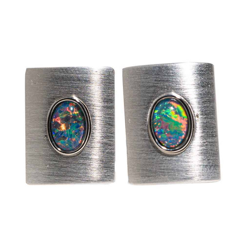 CHIEF'S CHAIR STERLING SILVER AUSTRALIAN OPAL CUFFLINKS