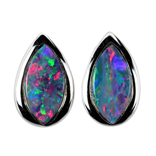 genuine black opal earrings